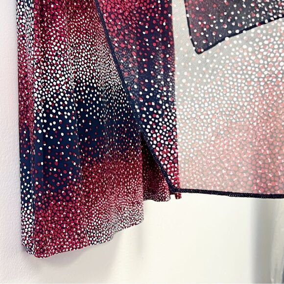 Catherines Mesh Keyhole Polka Dot Gradient Horizontal Stripe Tank, Sz 0X (14/16) - Picture 6 of 11